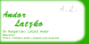 andor latzko business card
